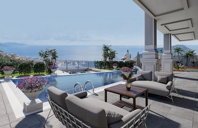 Türkei, Alanya. Tepe. 6 Zimmer Villa, Neubau. Erstbezug.738
