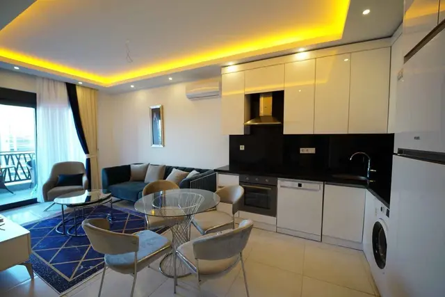 1+1 Möblierte Luxuswohnung zum Verkauf in Alanya Mahmutlar | 56 m² | 10. Etage