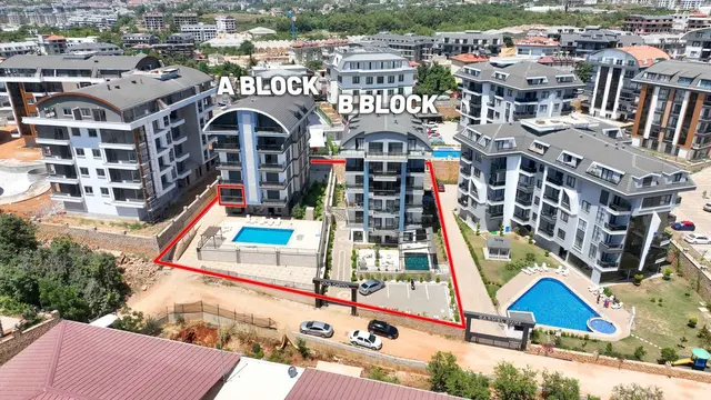 1+1 Wohnung zum Verkauf in Alanya Oba | 59 m² | Luxus Wohnanlage