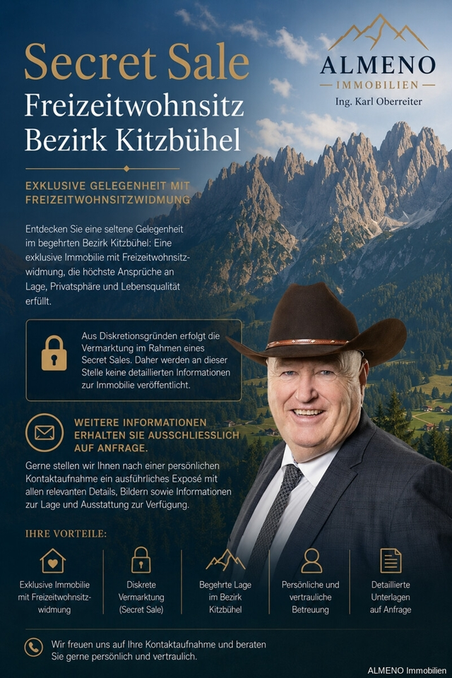 Secret Sale! Immobilie mit Freizeitwohnsitzwidmung im Bezirk Kitzbühel
